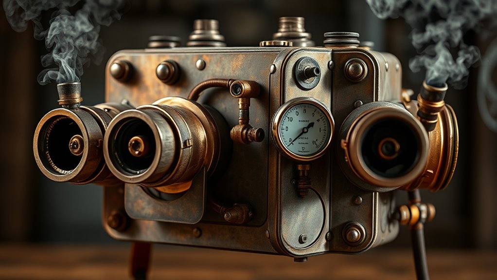 create vintage steampunk jetpack