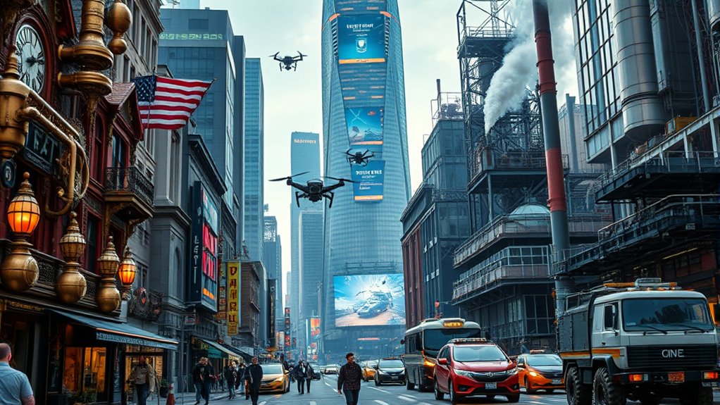 futuristic styles blending history