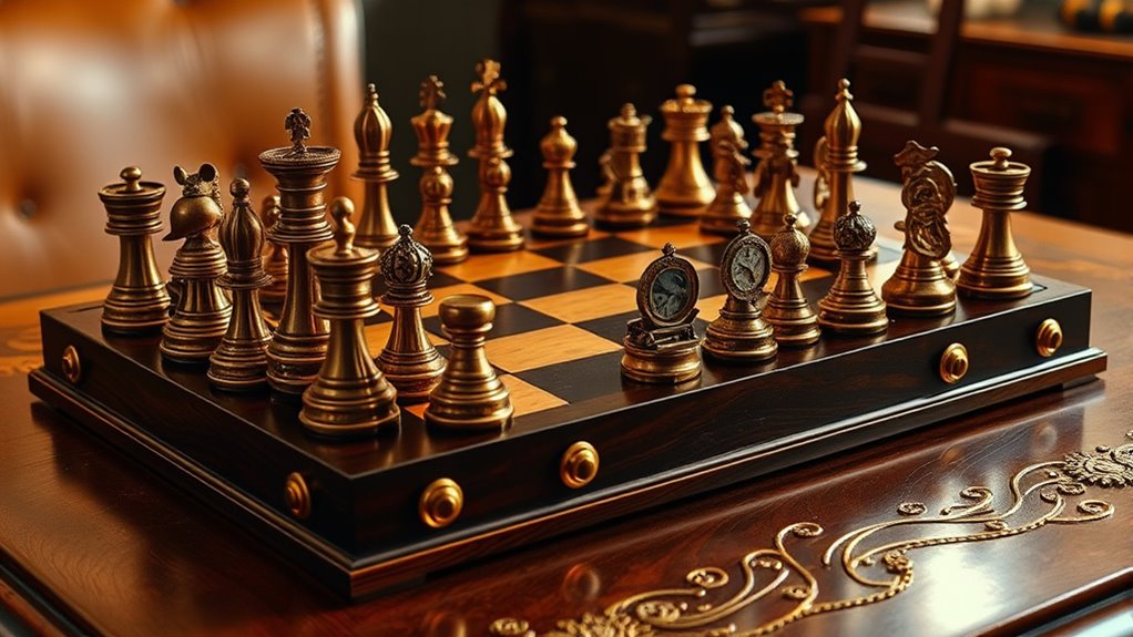 handmade steampunk chess set