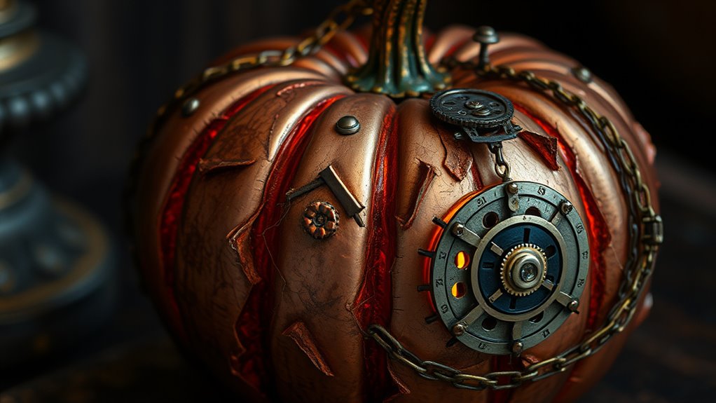 handmade steampunk pumpkin decor
