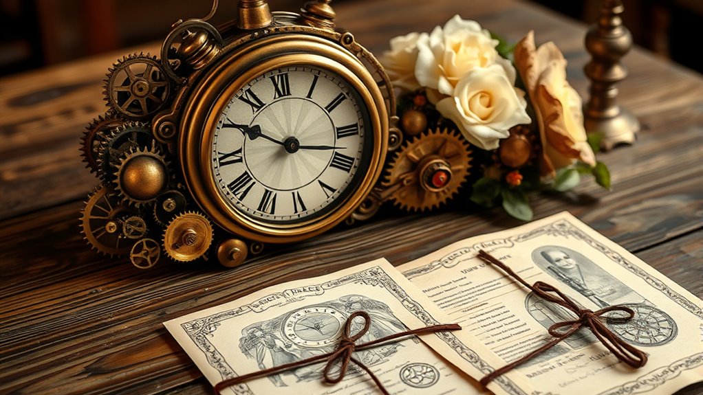 handmade steampunk wedding decor
