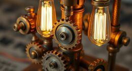 recycled materials steampunk lamp