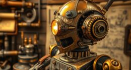 retro steampunk robot construction