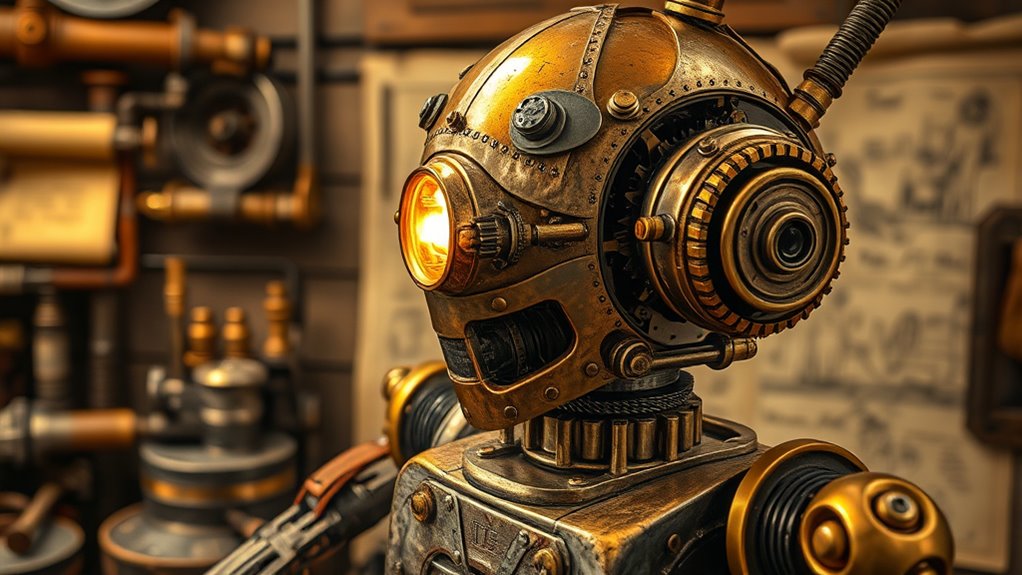 retro steampunk robot construction