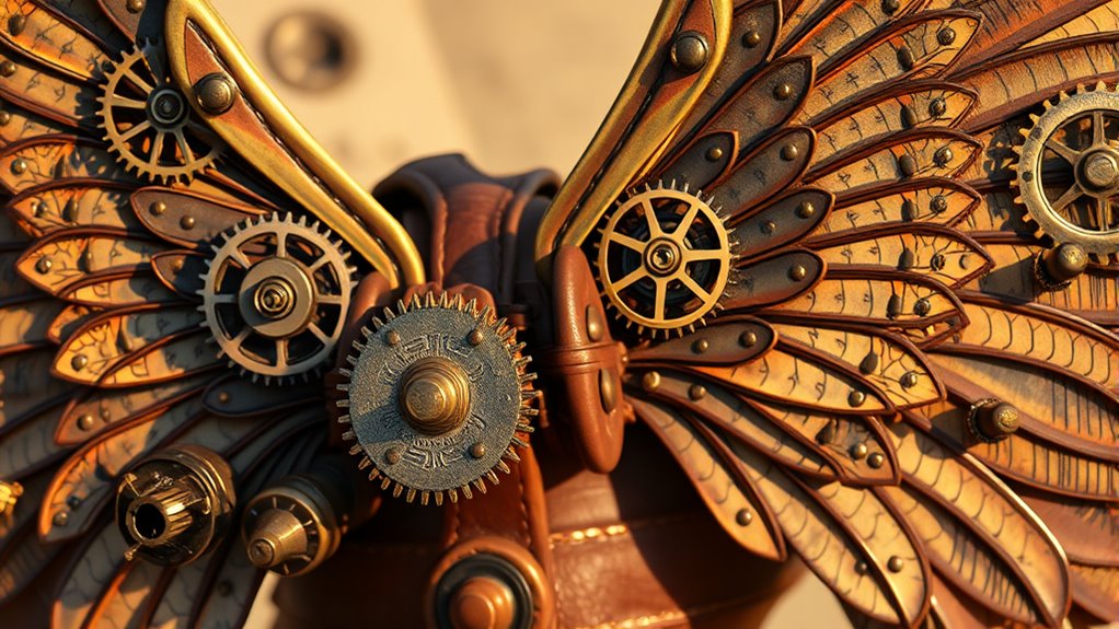 steampunk mechanical wing construction