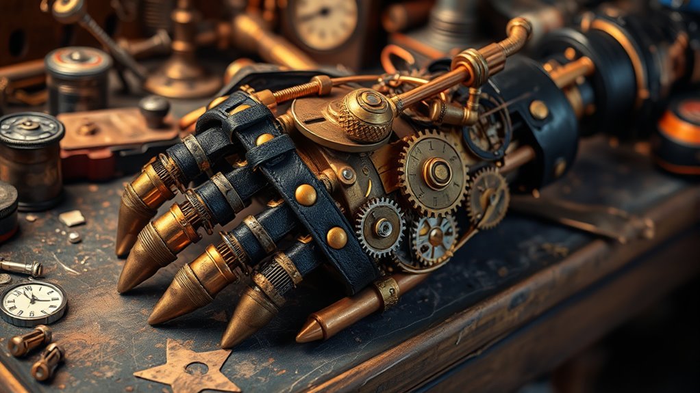 steampunk prosthetic arm construction