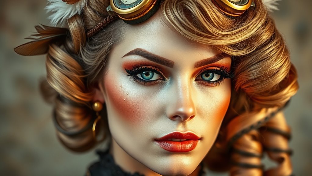 steampunk style makeup hairstyles