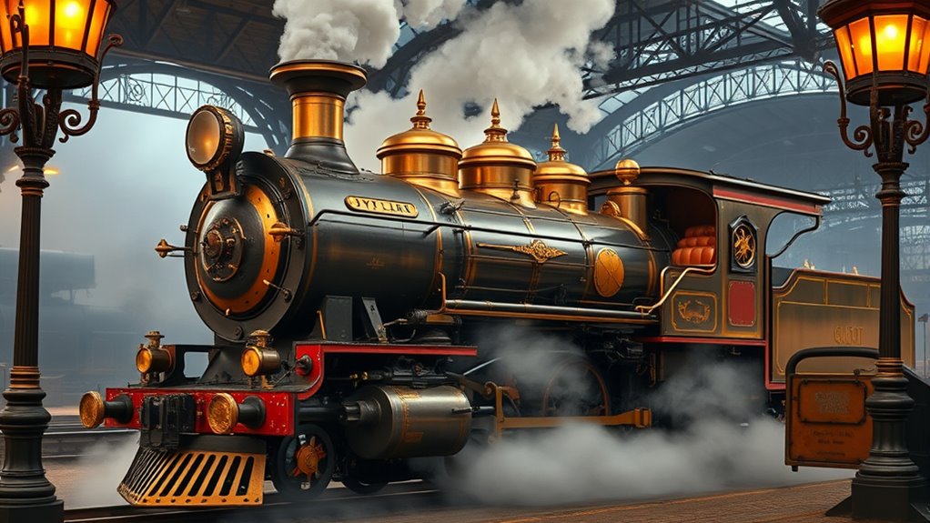 victorian airship inspired locomotive artistry