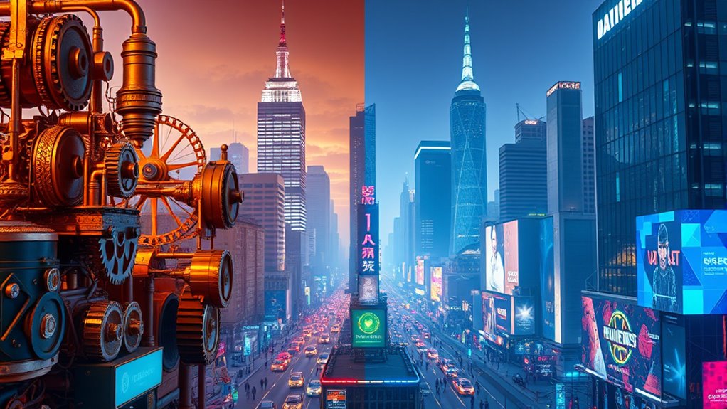 victorian craftsmanship versus neon dystopia