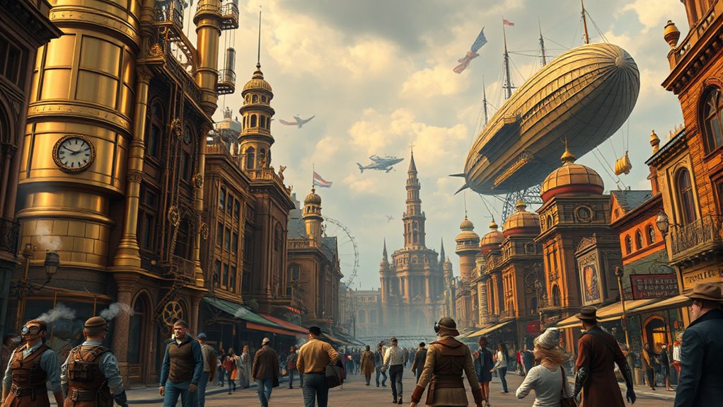 victorian steam powered futuristic worlds