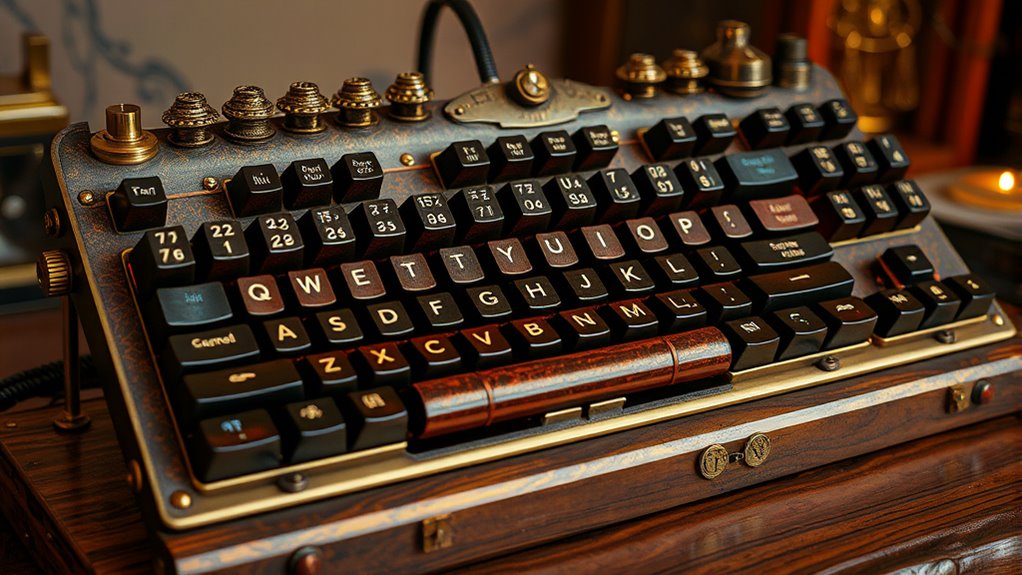 vintage inspired steampunk keyboard transformation