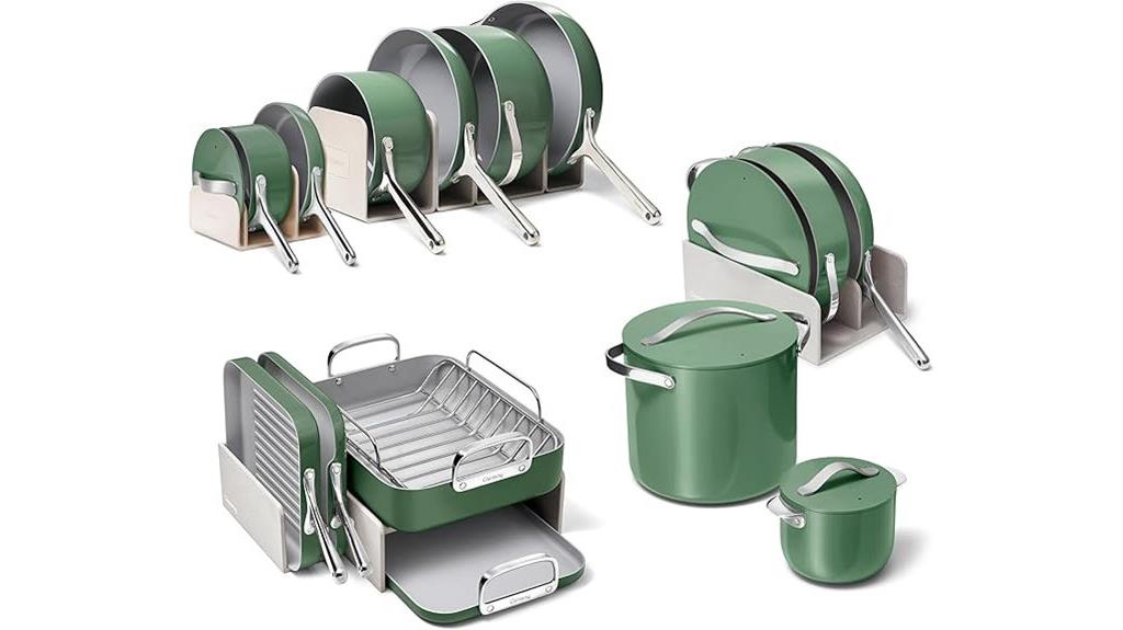 31 piece ceramic cookware set