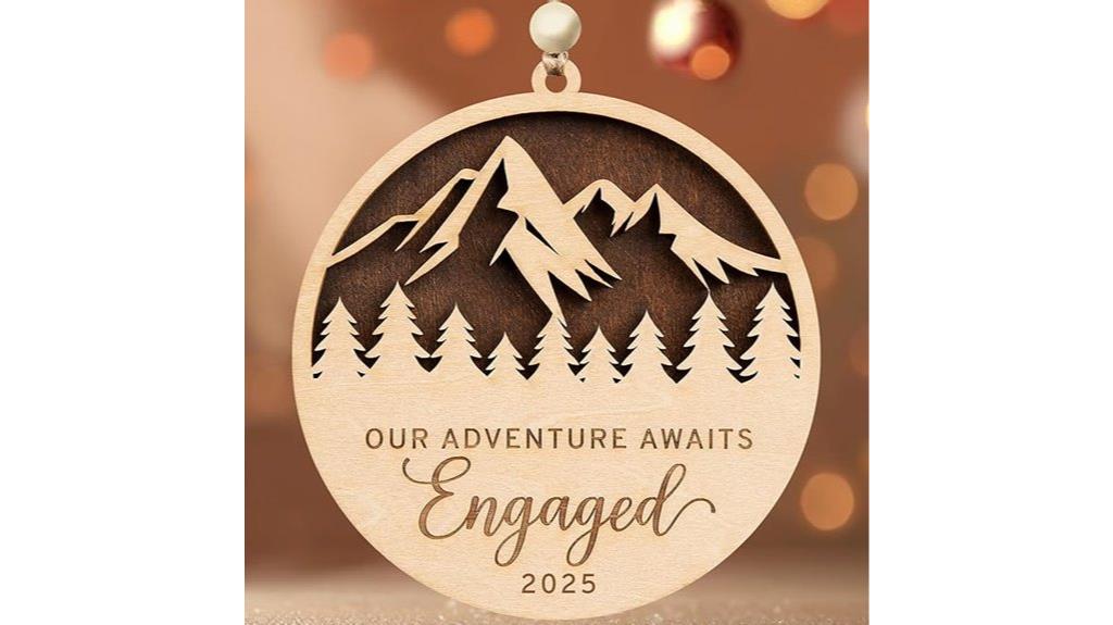 engagement wooden ornament