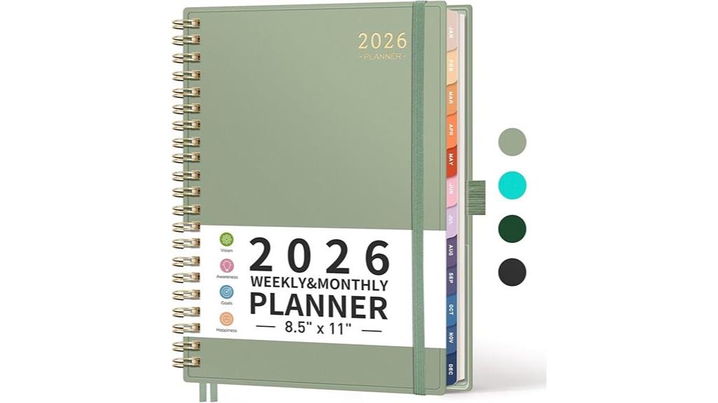 light green weekly planner