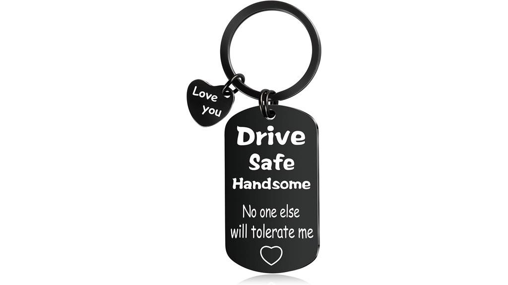men s safe driving keychain