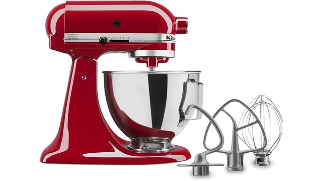 red 4 5 quart stand mixer