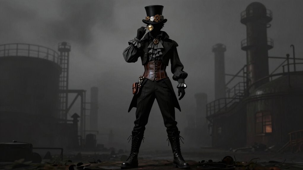 balanced victorian steampunk silhouette