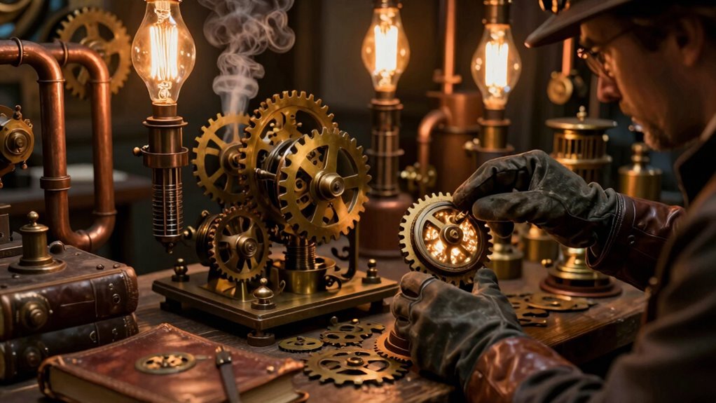 brass biometric steampunk innovation