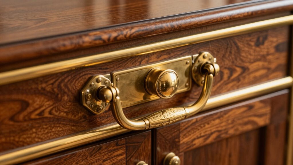 brass hardware enhances elegance