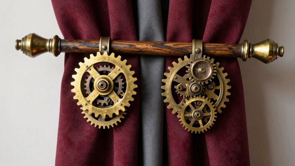 custom steampunk curtain holders