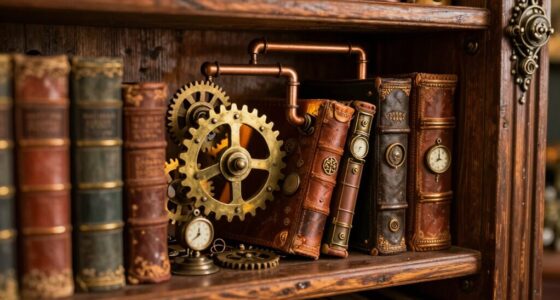 decorative steampunk bookshelf displays