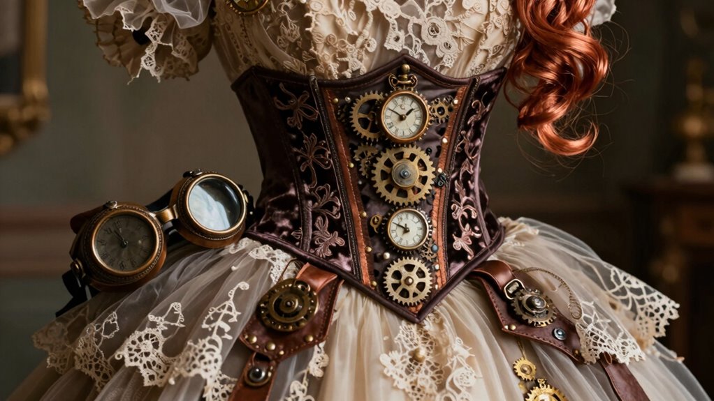 elegant steampunk wedding attire