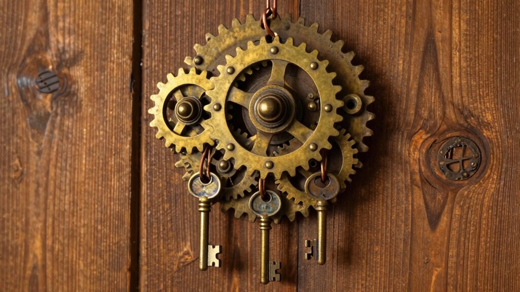 homemade steampunk key organizer