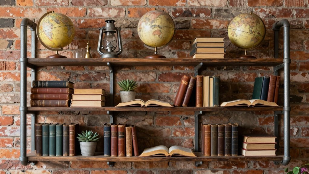 industrial bookshelf arrangement ideas