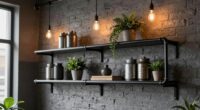 industrial pipe shelving decor