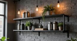 industrial pipe shelving decor
