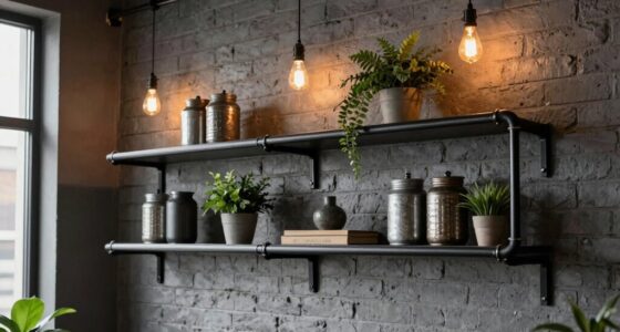industrial pipe shelving decor
