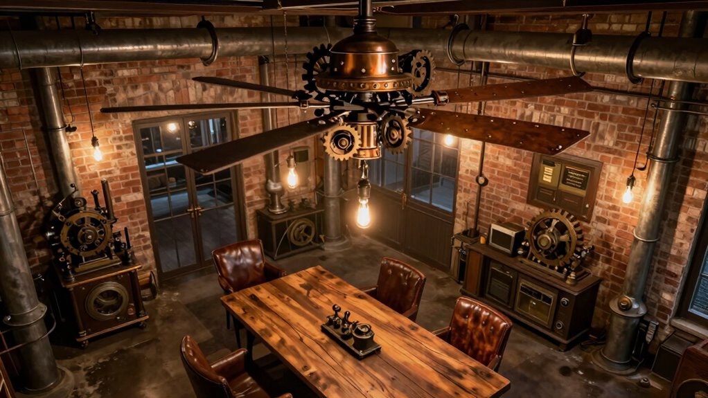 industrial steampunk ceiling fan
