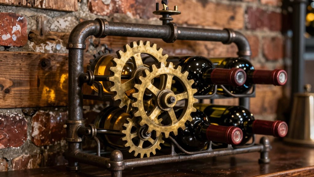 industrial steampunk wine storage
