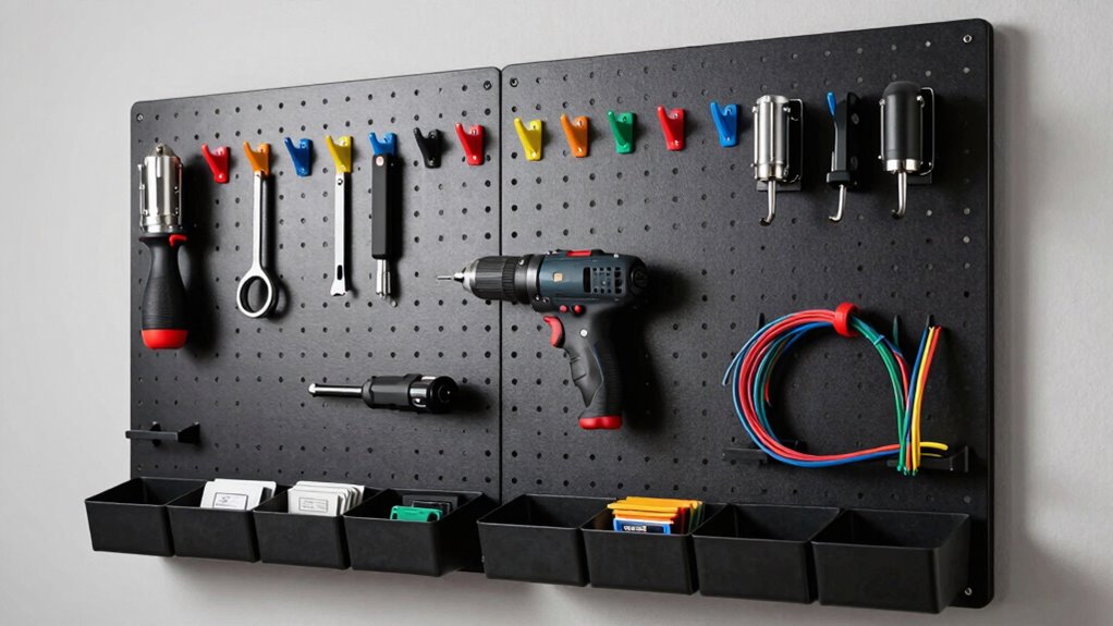 maker studio pegboard organization