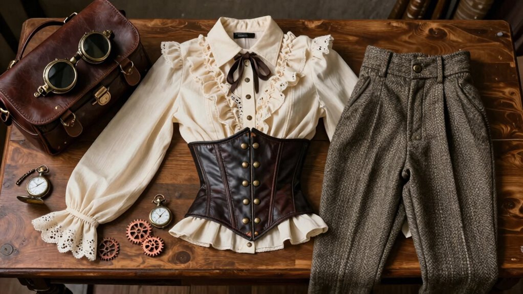 neutral basics with victorian accessories