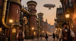 retro futuristic industrial aesthetics