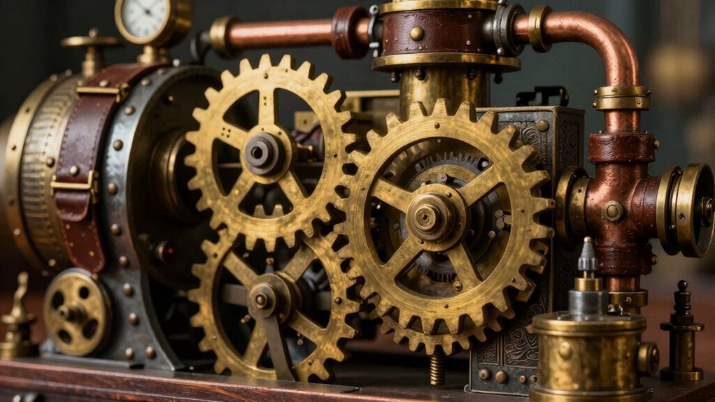 retro futuristic mechanical innovation