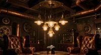 steampunk ambiance with pendant lighting