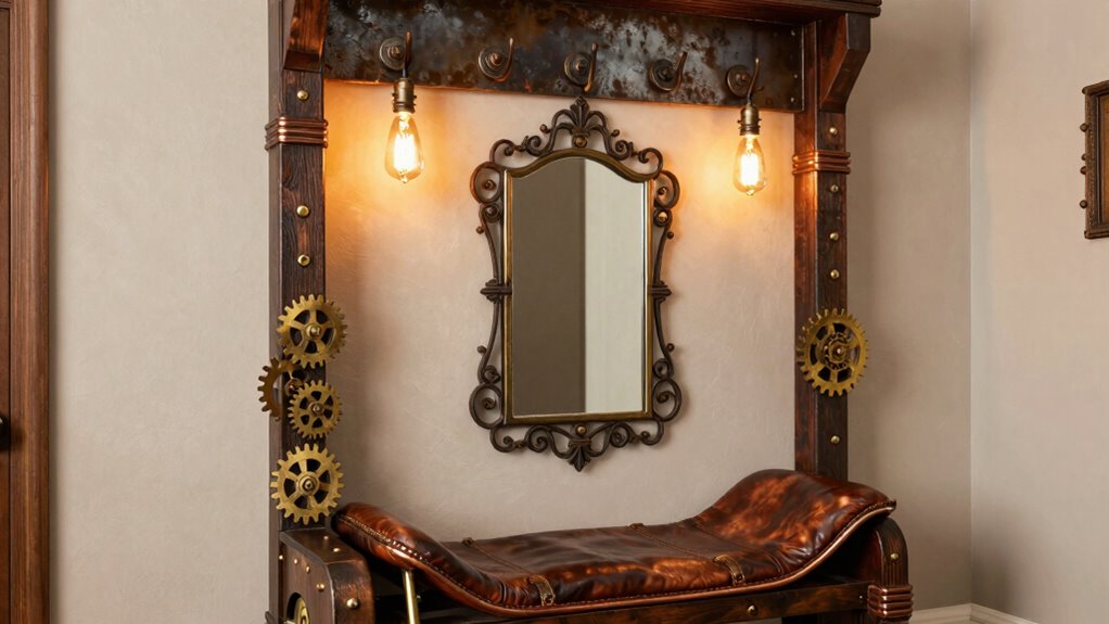 steampunk entryway hall decor