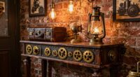 steampunk entryway table ideas