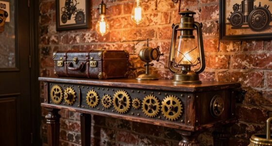 steampunk entryway table ideas