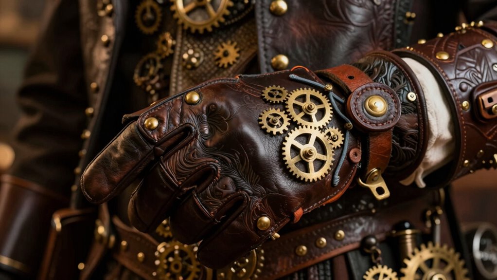 steampunk gloves victorian industrial fusion