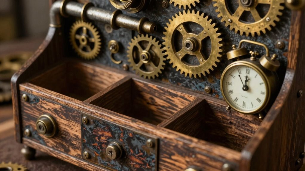 steampunk industrial desk organizer