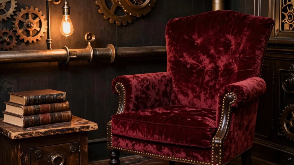 steampunk inspired accent chair