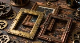 steampunk inspired photo displays