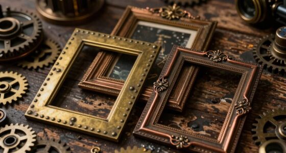 steampunk inspired photo displays