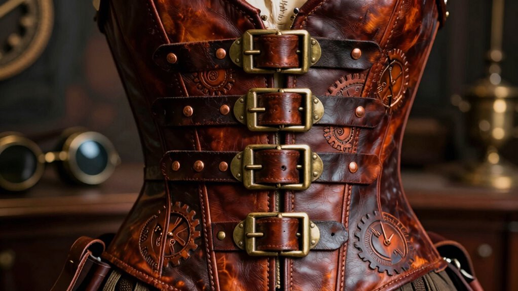 steampunk leather corset styling