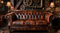 steampunk leather sofa decor