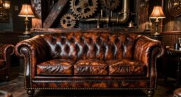 steampunk leather sofa decor