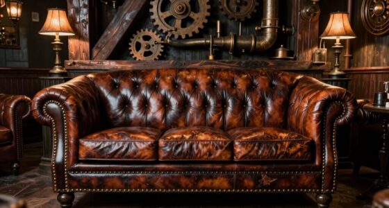 steampunk leather sofa decor